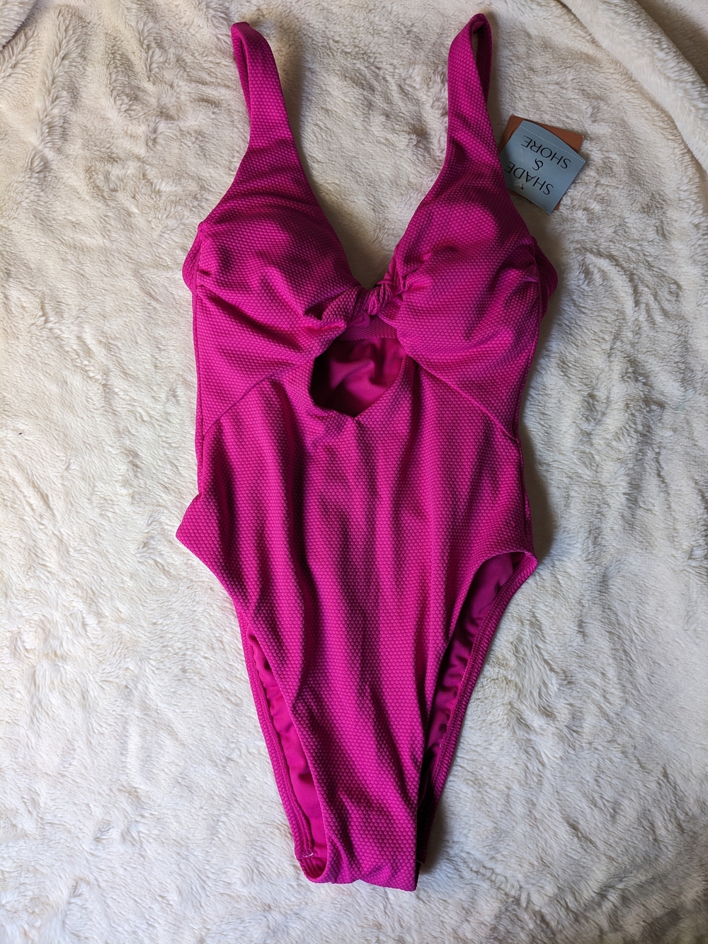 Shade & Shore Hot Pink Textured One-Piece Swimsuit